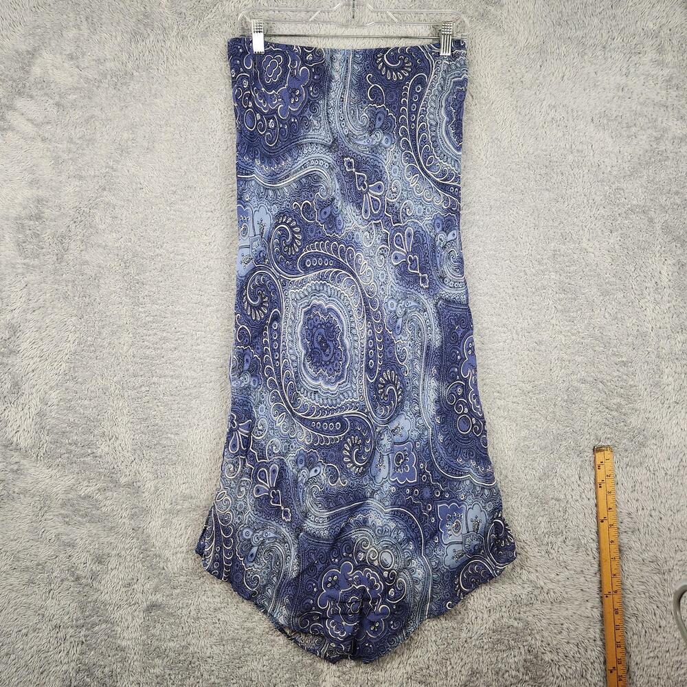 Vintage Lapis Skirt Womens Medium Blue Paisley Rayon Lined Long Boho Whimsigoth